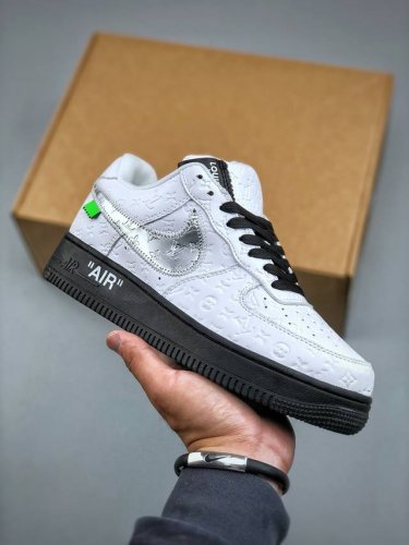 Nike Air Force 1 '07 Low X Lv Trainer Sneaker Joint Black And White Print Air Fo