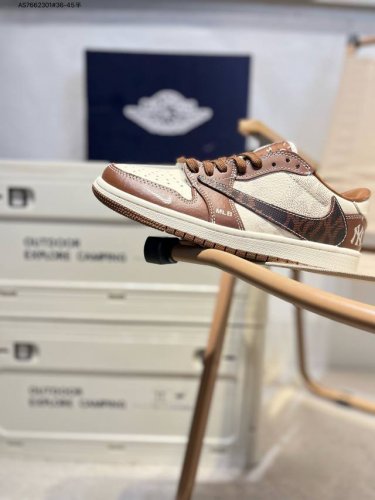 Company-Level Top Layer Leather Mlb X Jordan Air Jordan 1 Low Aj1 Low-Top Series