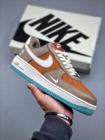 nike Air Force 1'07 Low Ts Joint Gray-Brown White Hook Air Force One Low-Top