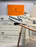 Company-Level Top Layer Leather Lv X Jordan Air Jordan 1 Low Aj1 Low-Top Series