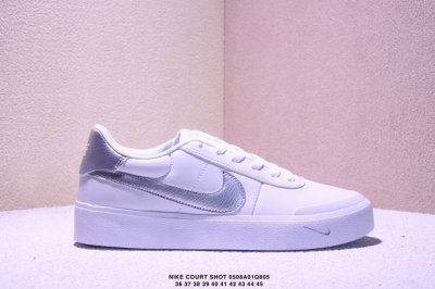 Nike Authentic New Court Shot White And Black Mini Swoosh Retro Low-Top Versatil