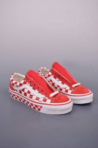 vans Old Skool 36 Lx-Bmx Official New White And Red Checkerboard Casual Canva
