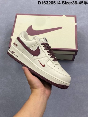Nike Air Force 1 Low '07 Low-Top Casual Skate Shoes Custom Leather Material, Ori