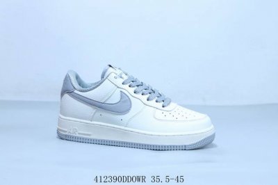 Nike Air Force 1 Af1 Low-Top Casual Skate Shoes Gray-White Product Code Nk6369-5