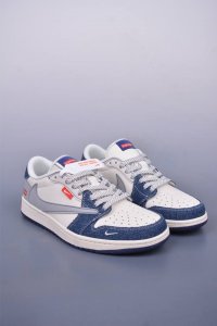 Fragment X Travis Scott X Supreme Air Jordan 1 Low Three-Party Joint Inverted Ho