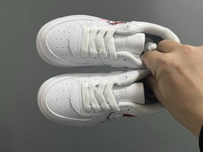 Nk New Air Force One Cartoon Low-Top Lace-Up Children's Casual Sneakers Size: 22