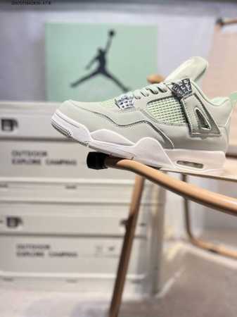 Air Jordan 4 Retro Seafoam Green The Overall Color Of The Shoe Is Green Leather, - Click Image to Close