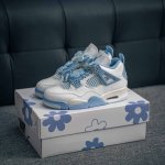 Core Private Air Jordan 4 Retro Aluminum White And Blue Aj4 Jordan 4Th Generatio