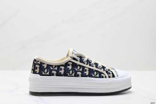 Genuine Dior Walk N Series Presbyopia Embroidered Thick-Soled Canvas Shoes Casua