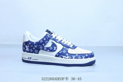 Nike Air Force 1 Af1 Nike Low-Top Air Force One Casual Sneakers Lv Blue And Whit