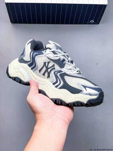 Company Level! Mlb Chunky Liner Thick-Soled Casual Running Shoes Ny Printed Brea
