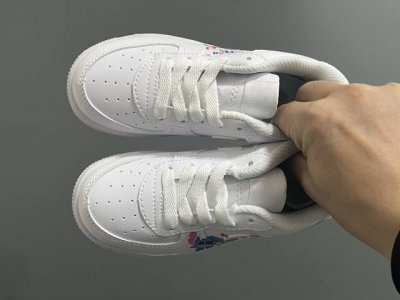 Nk New Air Force One Cartoon Low-Top Lace-Up Children's Casual Sneakers Size: 22