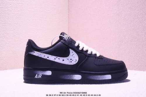 Nike Air Force 1 Low Black And White Hook Air Force One Low-Top Sports Casual Sn