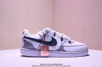 Corporate Nike Court Vision 1 Low Phantom Cross Hand-Painted Graffiti Customized