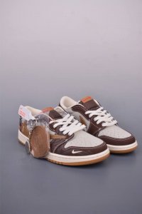 Fragment X Travis Scott X Supreme Air Jordan 1 Low Three-Party Joint Inverted Ho