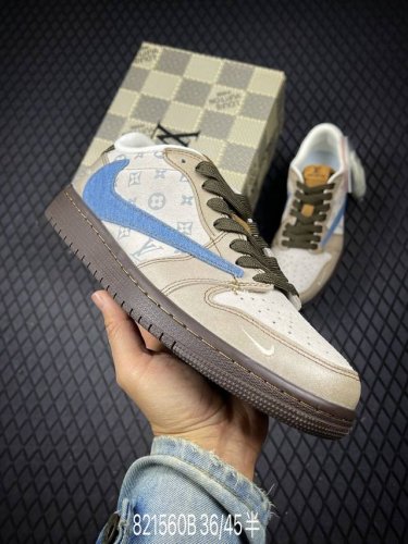 B Company-Level Aj1 Reverse Swoosh Travis Scott X Air Jordan 1 Reverse Mocha Aj1