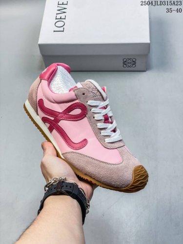 Accessory Lost Buckle 10 Yuan Loewe Ballet Runner Calfskin Round Toe Lace-Up Low