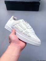 Jitu Amiri Pacific Bones Suede Round-Toe Lace-Up Low-Top Skate Shoes 0506284H24