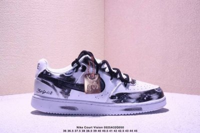 Corporate Nike Court Vision 1 Low Phantom Cross Hand-Painted Graffiti Customized