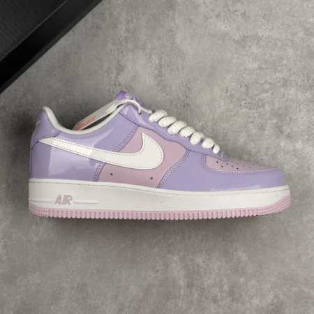 Local Core Private Nike Air Force 1'07 Lv8 Nike White And Purple Lacquered Air F - Click Image to Close