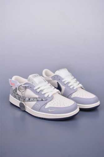 Fragment X Travis Scott X Dior Air Jordan 1 Low Three-Party Joint Inverted Hook