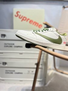 Company-Level Top Layer Leather Supreme X Jordan Air Jordan 1 Low Aj1 Low-Top Se