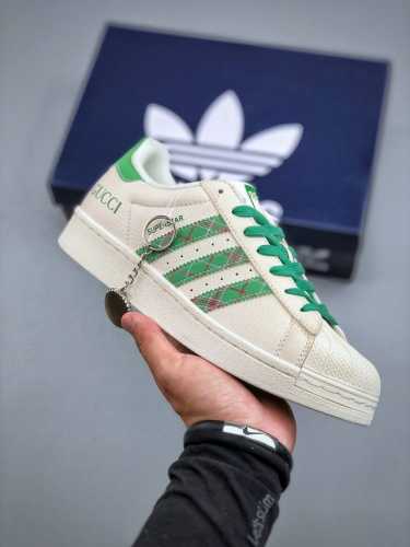 c Version Adidas Originals Superstar X Gucci White And Green Adopts The New T