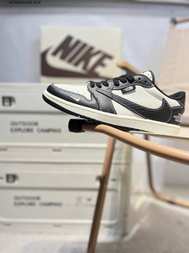 Company-Grade Top-Grain Leather North Face X Jordan Air Jordan 1 Low Aj1 Low-Top