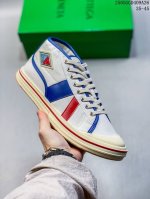 Corporate-Level Bottega Veneta Eliot Round-Toe Lace-Up Mid-Top Canvas Shoes Size