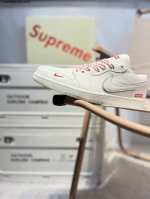 Company-Level Top Layer Leather Supreme X Jordan Air Jordan 1 Low Aj1 Low-Top Se