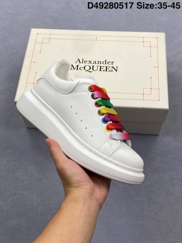 Italian Luxury Brand Alexander Mcqueen Sole Leather Sneakers Low-Top Fashion Thi