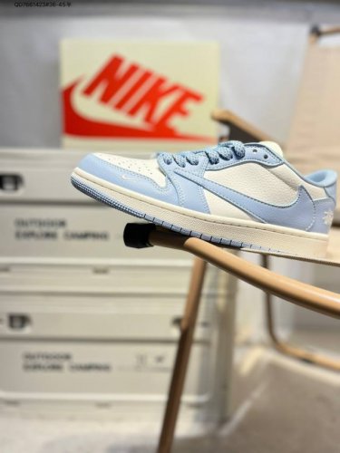 Company-Grade Top-Grain Leather Stussy X Jordan Air Jordan 1 Low Aj1 Low-Top Bas