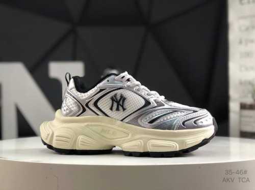 Mlb Big Ball Chunky Mesh Thick-Soled Dad-Style Low-Top Velcro Strap Lightweight