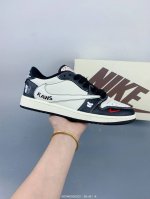 High-End Custom Travis Scott X Jordan 1 Low Violent Bear Joint-Black And White L