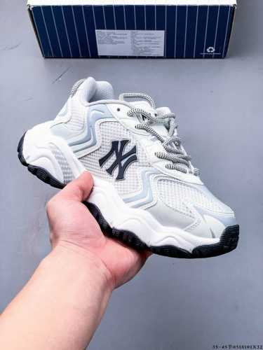 Company-Level Mlb Chunky Liner Thick-Soled Casual Running Shoes Ny Printed Breat