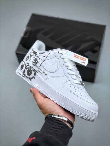 Cdg X Sup X Air Force 1 Low Three-Party Joint White And Black Graffiti Original