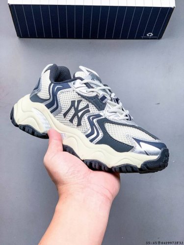 Company Level! Mlb Chunky Liner Thick-Soled Casual Running Shoes Ny Printed Brea