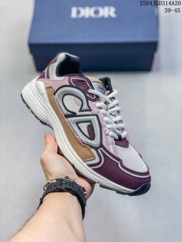 Genuine Dior B30 Mesh Fabric Thick-Soled Lace-Up Casual Low-Top Sports Shoes For