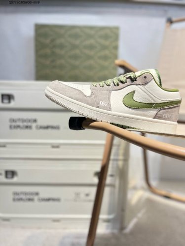 Company-Grade Top-Grain Leather Gucci X Jordan Air Jordan 1 Low Aj1 Low-Top Seri