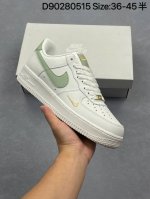 Nike Air Force 1 Low White And Green Swoosh Low-Top Casual Sneakers Official Syn