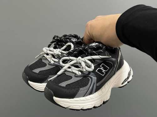 Bull B530 Double Lace-Up Velcro Children's Dad Shoes Size: 26-37 Classic Nb530 D