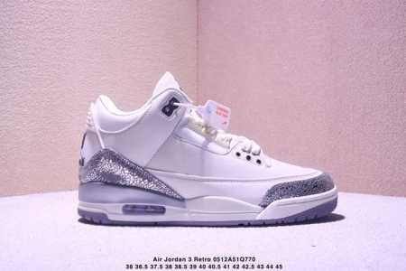 Air Jordan 3 Retro Sail Metallic Silver Metal Silver Aj3 Jordan 3Rd Generation A - Click Image to Close