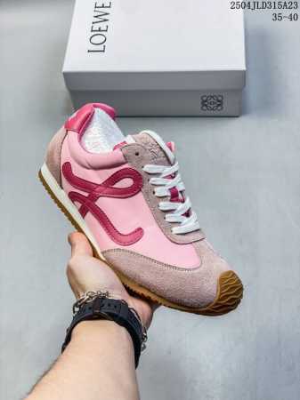 Accessory Lost Buckle 10 Yuan Loewe Ballet Runner Calfskin Round Toe Lace-Up Low - Click Image to Close