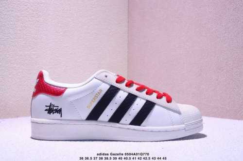 Adidas Gazelle Indoor W Custom Shell Toe Gucci Three-Leaf Clover Casual Anti-Sli