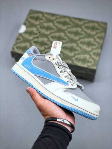 d Version Nike Dunk Low Inverted Hook Gucci Joint White Gray Blue Small Hook