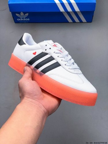 True Half Size! Adidas Samba Rose Trefoil Retro Thick-Soled Heightening Casual S