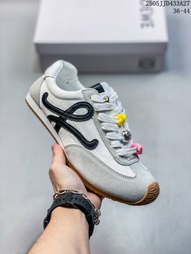 Genuine Label Loewe Ballet Runner 2.0 Calfskin Round Toe Lace-Up Low-Top Casual