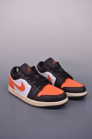 air Jordan 1 Low Black, White And Orange Aj1 Jordan 1 Low-Top Casual Sneakers
