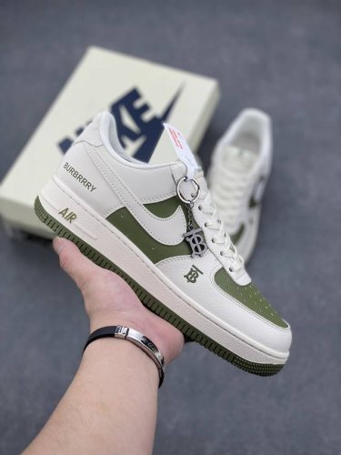 Exclusive Real Shot Nk Air Force 1 07 Low Burberry Joint-Beige Aiqing Air Force