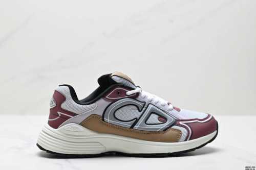 Genuine Dior B30 Mesh Fabric Thick-Soled Lace-Up Casual Low-Top Sports Shoes For